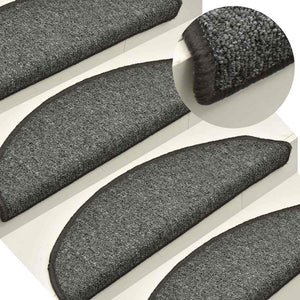 Stair mats 30 pcs dark gray 56x17x3 cm