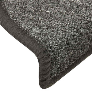 Stair mats 30 pcs dark gray 56x17x3 cm