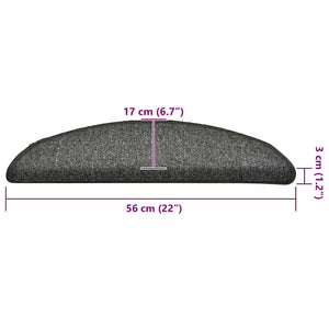 Stair mats 30 pcs dark gray 56x17x3 cm