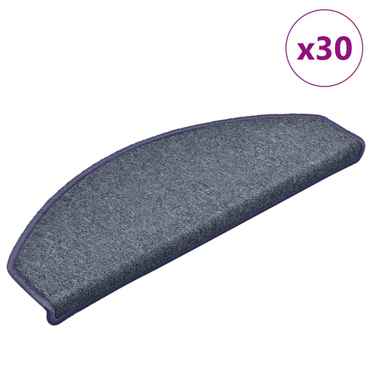 Stair mats 30 pcs dark gray and blue 65x24x4 cm