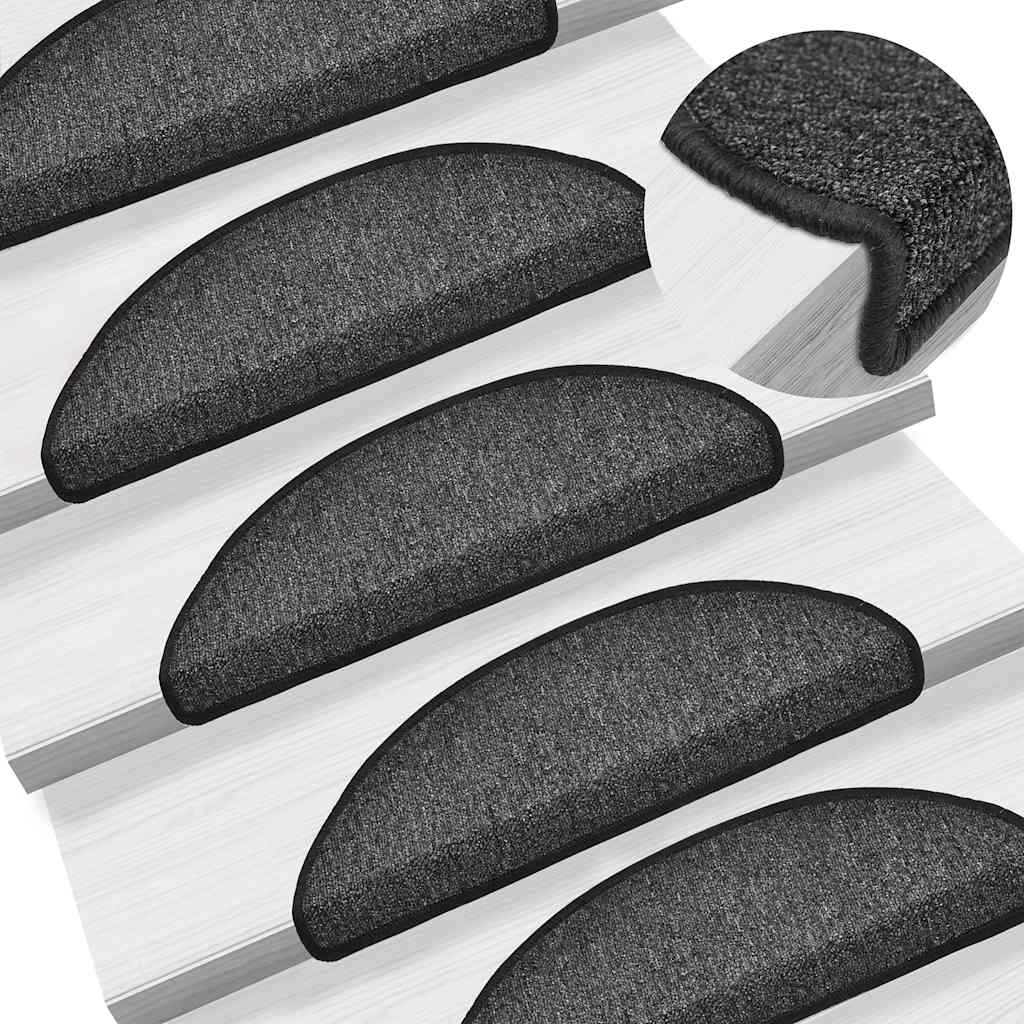 Stair mats 20 pieces anthracite 56x17x3 cm