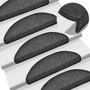 Stair mats 20 pieces anthracite 56x17x3 cm