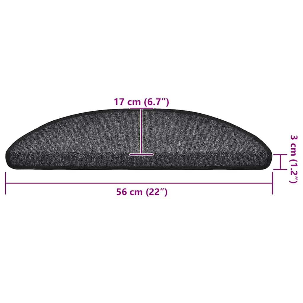 Stair mats 20 pieces anthracite 56x17x3 cm