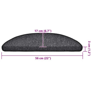 Stair mats 20 pieces anthracite 56x17x3 cm