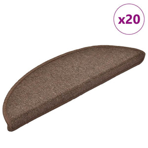 Stair mats 20 pieces coffee brown 56x17x3 cm