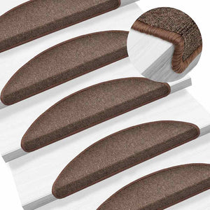Stair mats 20 pieces coffee brown 56x17x3 cm