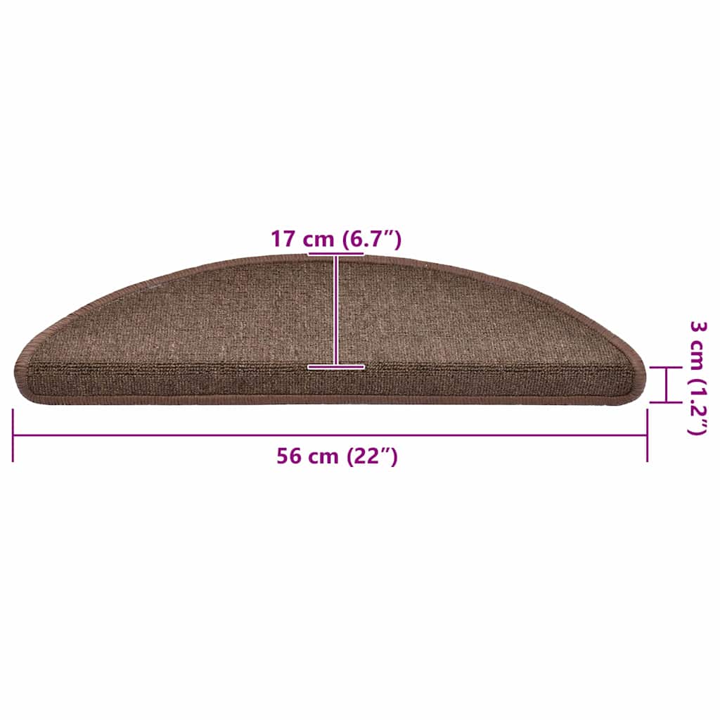 Stair mats 20 pieces coffee brown 56x17x3 cm