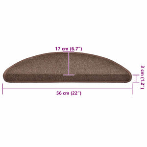 Stair mats 20 pieces coffee brown 56x17x3 cm