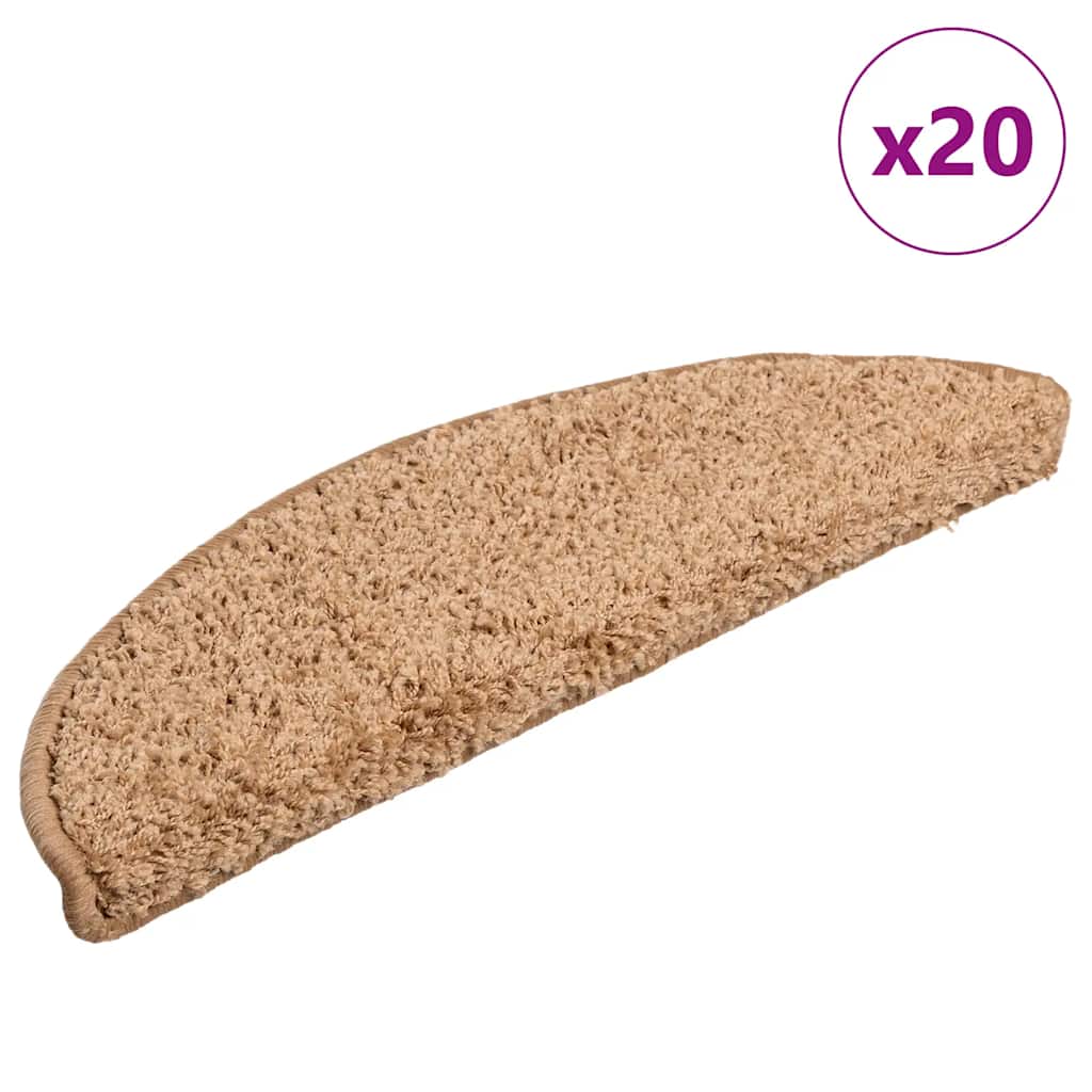 Stair mats 20 pcs beige 56x17x3 cm