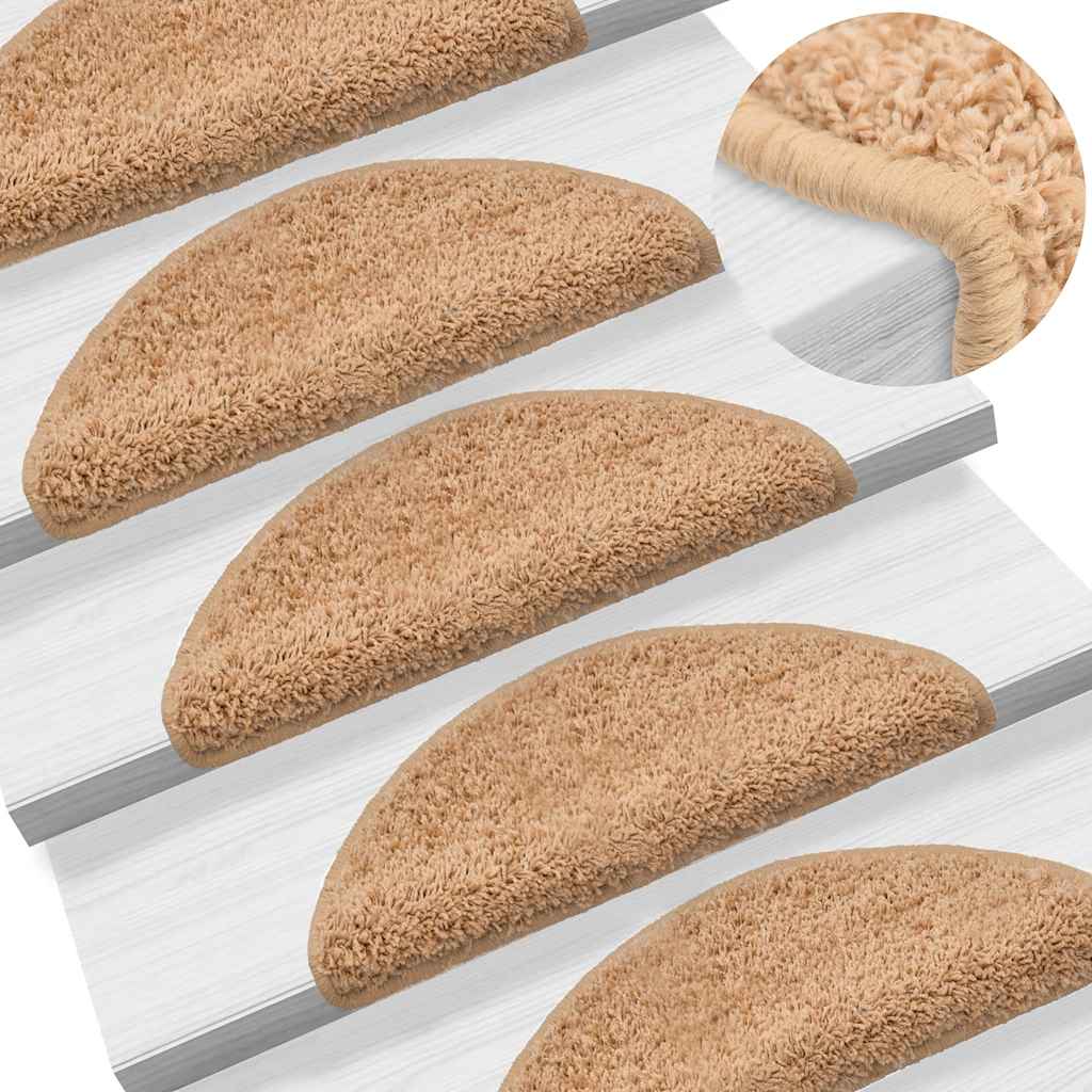 Stair mats 20 pcs beige 56x17x3 cm
