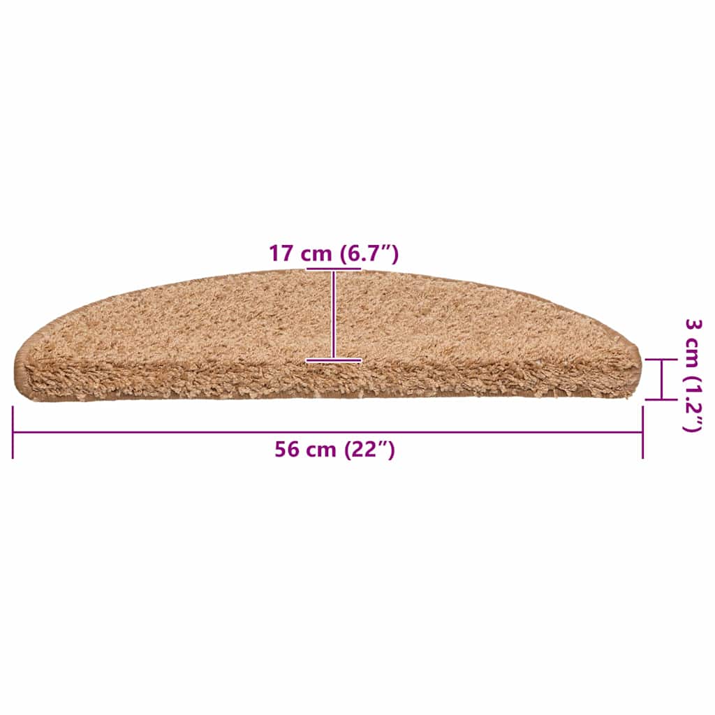 Stair mats 20 pcs beige 56x17x3 cm
