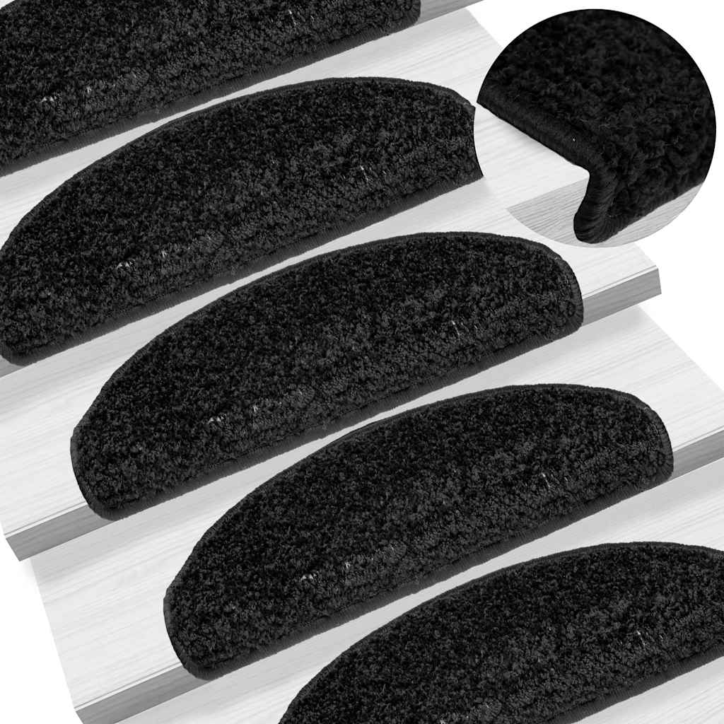 Stair mats 20 pcs black 65x21x4 cm