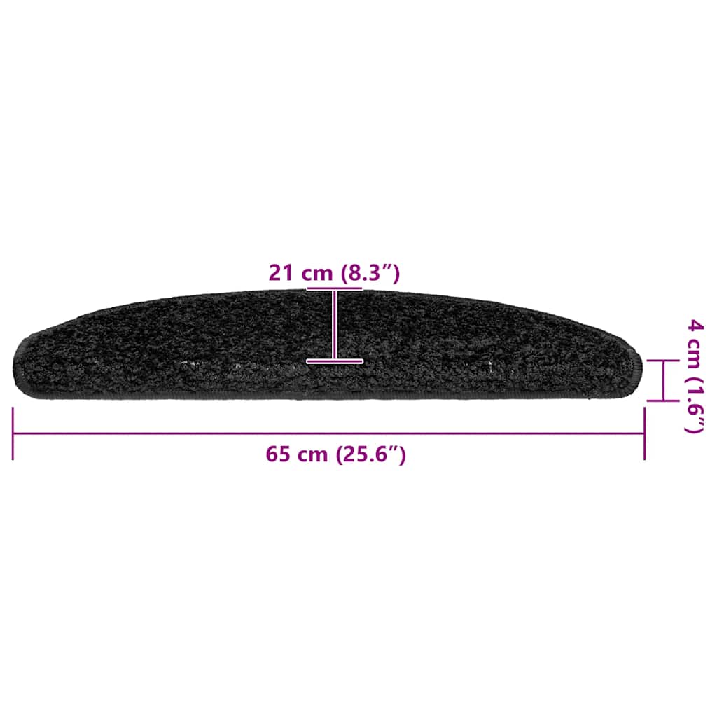 Stair mats 20 pcs black 65x21x4 cm