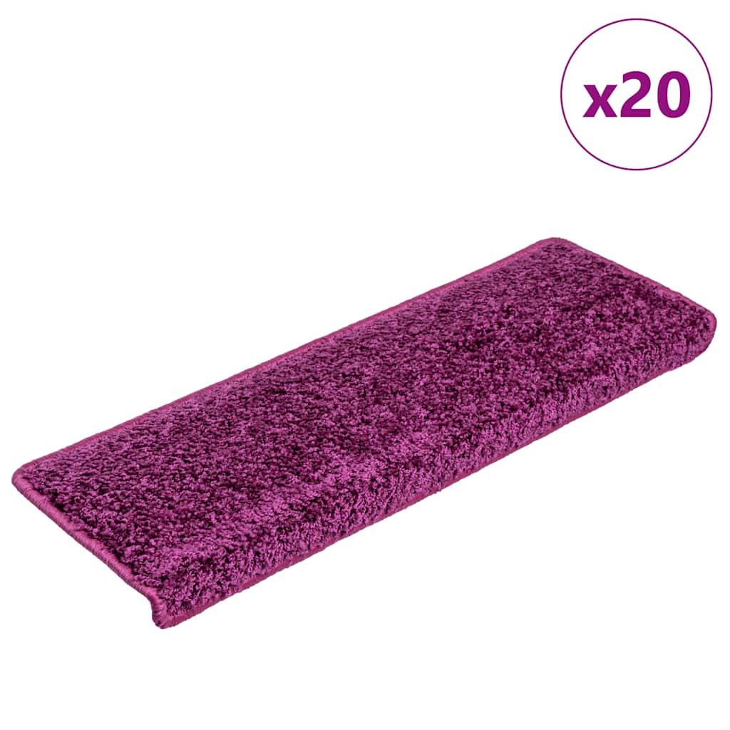 Stair mats 20 pcs 65x21x4 cm purple