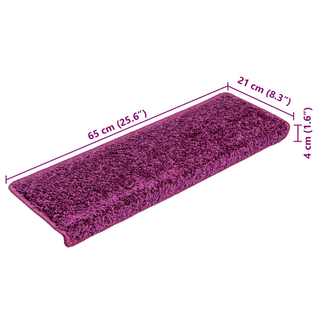 Stair mats 20 pcs 65x21x4 cm purple