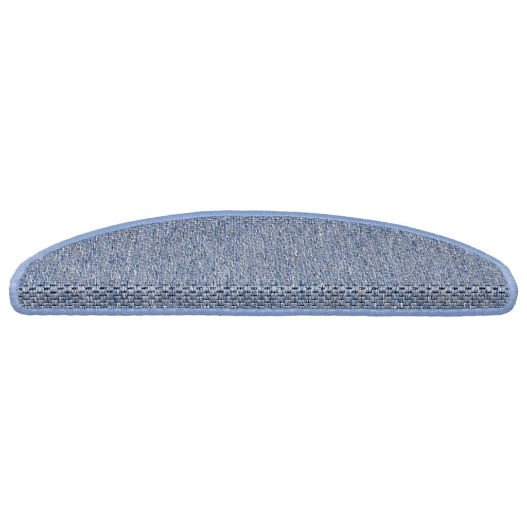 Self-adhesive stair mats sisal 30 pcs 65x21x4 cm blue
