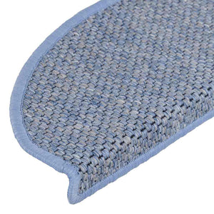 Self-adhesive stair mats sisal 30 pcs 65x21x4 cm blue