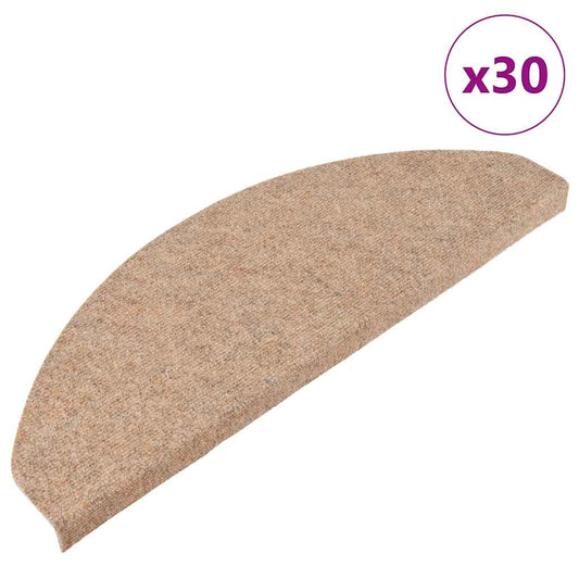 Self-adhesive stair mats 30 pcs beige 65x22.5x3.5 cm