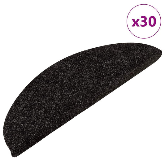 Self-adhesive stair mats 30 pieces anthracite 56x17x3 cm