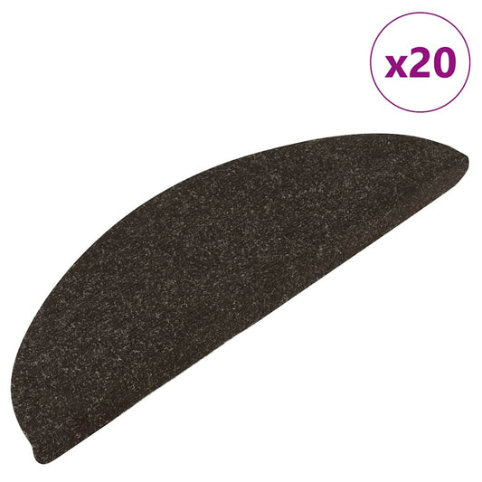 Self-adhesive stair mats 20 pieces anthracite 65x22.5x3.5 cm