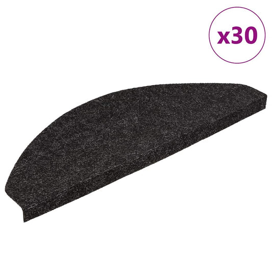 Self-adhesive stair mats 30 pieces anthracite 65x22.5x3.5 cm
