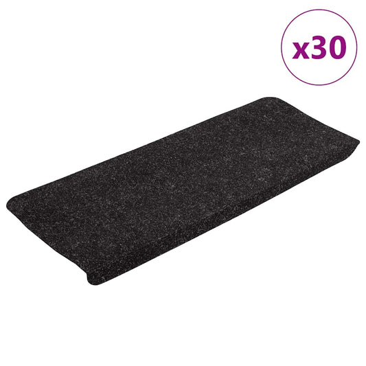 Self-adhesive stair mats 30 pieces anthracite 65x24.5x3.5 cm