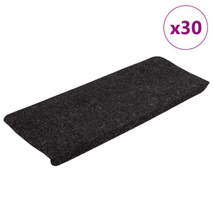Self-adhesive stair mats 30 pieces anthracite 65x24.5x3.5 cm