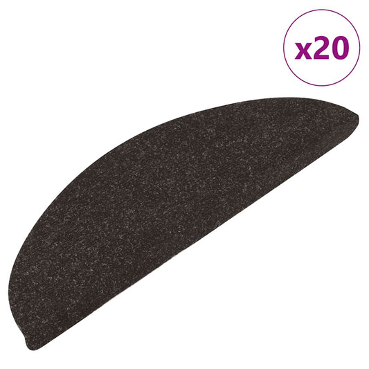 Self-adhesive stair mats 20 pcs black 56x17x3 cm