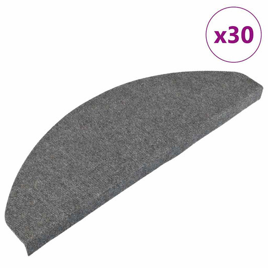 Self-adhesive stair mats 30 pieces gray 65x22.5x3.5 cm
