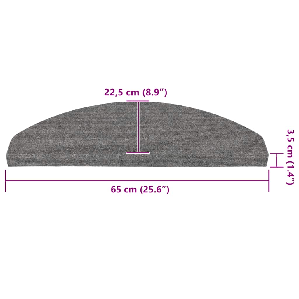 Self-adhesive stair mats 30 pieces gray 65x22.5x3.5 cm