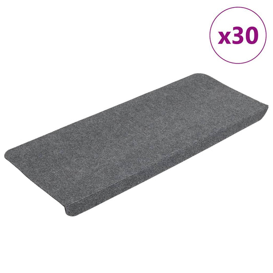 Self-adhesive stair mats 30 pieces gray 65x24.5x3.5 cm