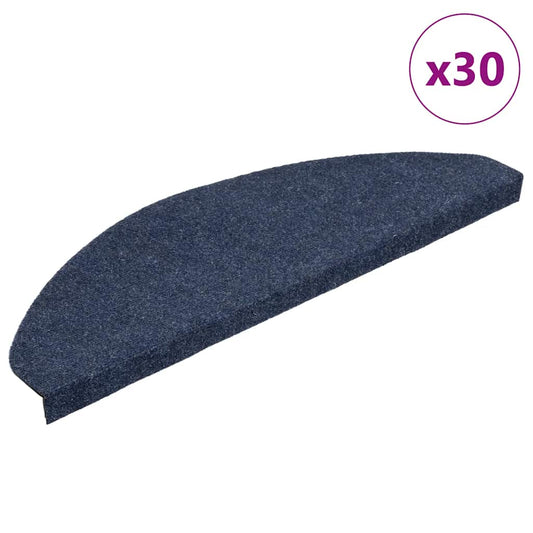 Self-adhesive stair mats 30 pcs blue 65x22.5x3.5 cm