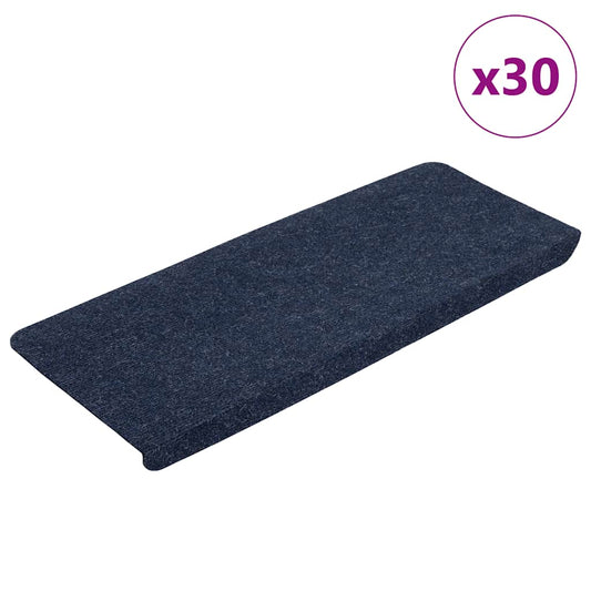Self-adhesive stair mats 30 pcs blue 65x24.5x3.5 cm