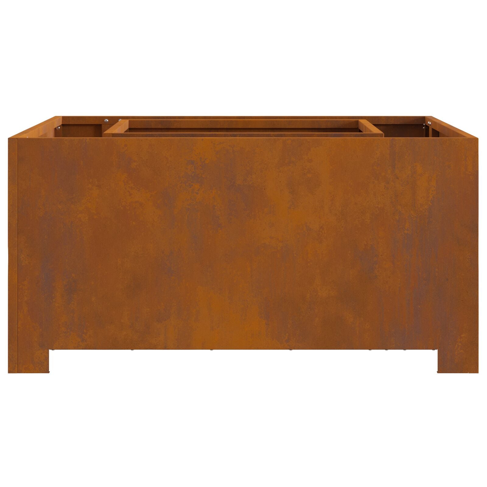 Wood Hole Square 80x80x40 cm Weathered Steel