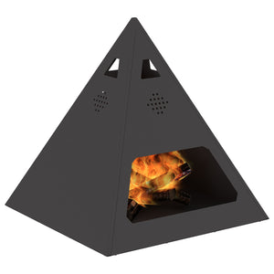 Fireplace Pyramid Black 50x50x51 cm Steel