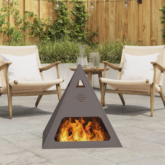 Fireplace Pyramid Black 50x50x51 cm Steel