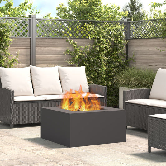 Fireplace Square Black 80x80x40 cm Steel