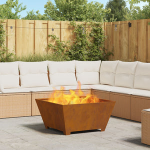 Fire Pit Square 80x80x40 cm Weatherproof Steel