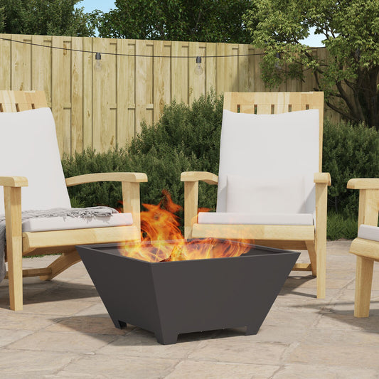 Fireplace Square Black 60x60x30 cm Steel