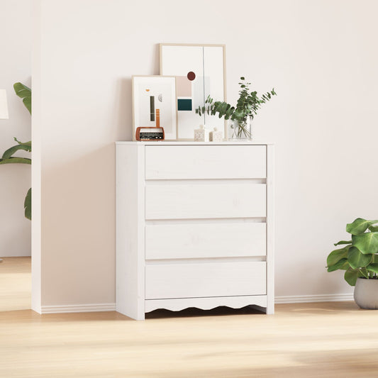 Chest of drawers ""DRAMMEN"" White 76.5x40x91 cm Solid Pine
