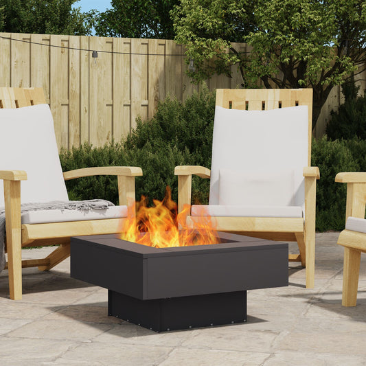 Fireplace Square Black 60x60x30 cm Steel