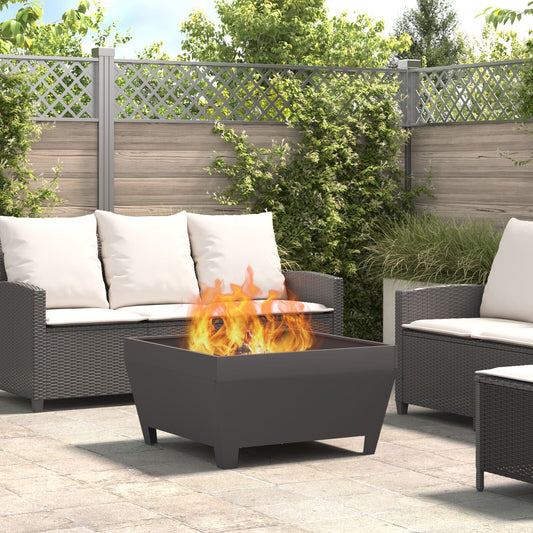 Fire grill Square Black 80x80x43 cm Steel