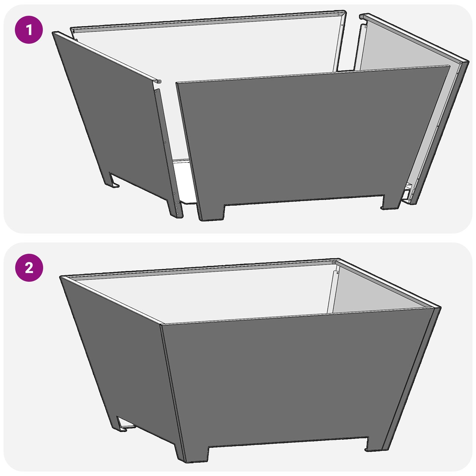 Fire Pit Square 80x80x40 cm Weatherproof Steel