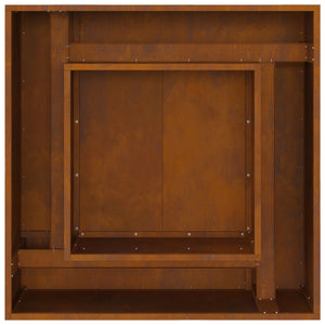 Wood Hole Square 80x80x40 cm Weathered Steel