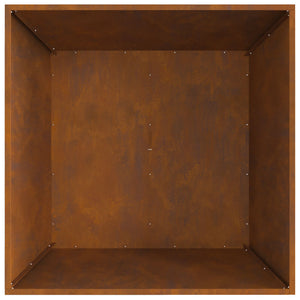Fire Pit Square 80x80x40 cm Weatherproof Steel