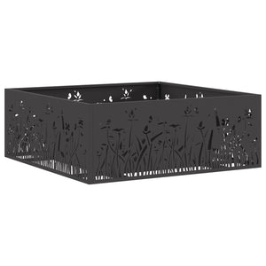 Fireplace Square Black 80x80x30 cm Steel