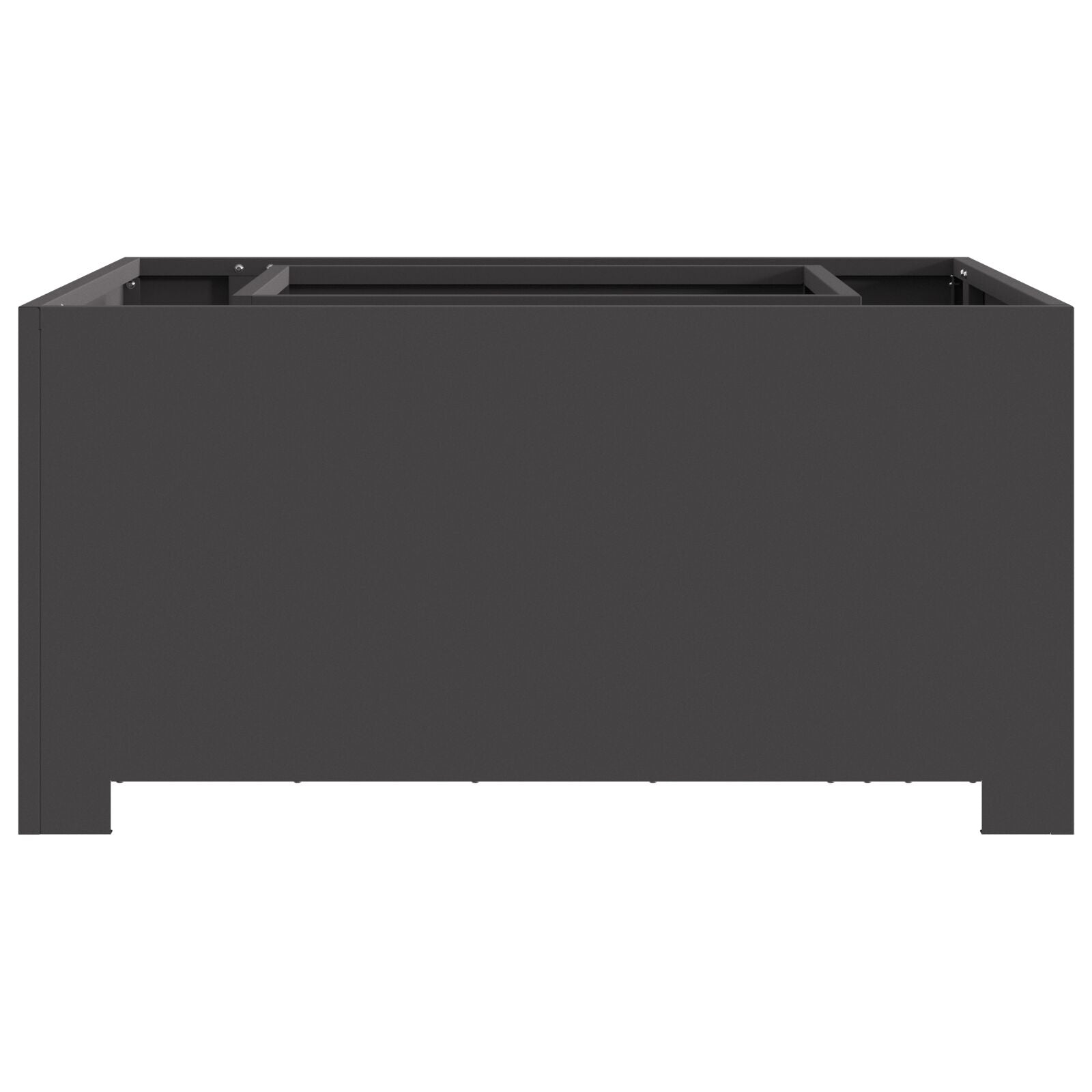 Fire dish Square Black 80x80x40 cm Steel