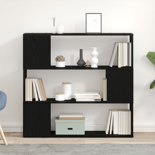 Bookshelf in Black Oak 100x24x94 cm Made of wood