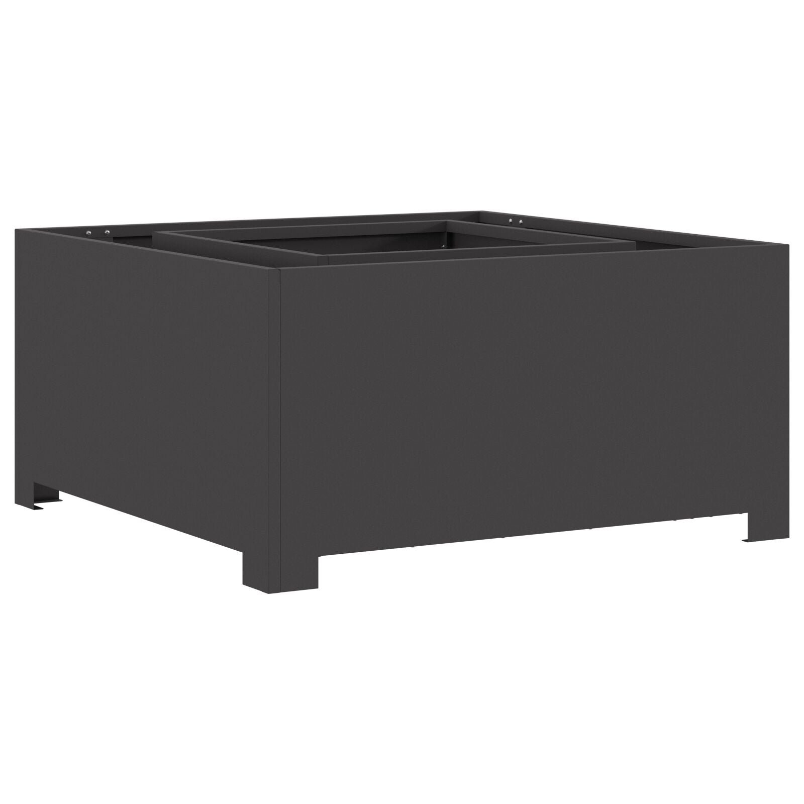 Fire dish Square Black 80x80x40 cm Steel