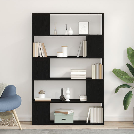 Bookshelf Black Oak 100x24x155 cm Made of Wood